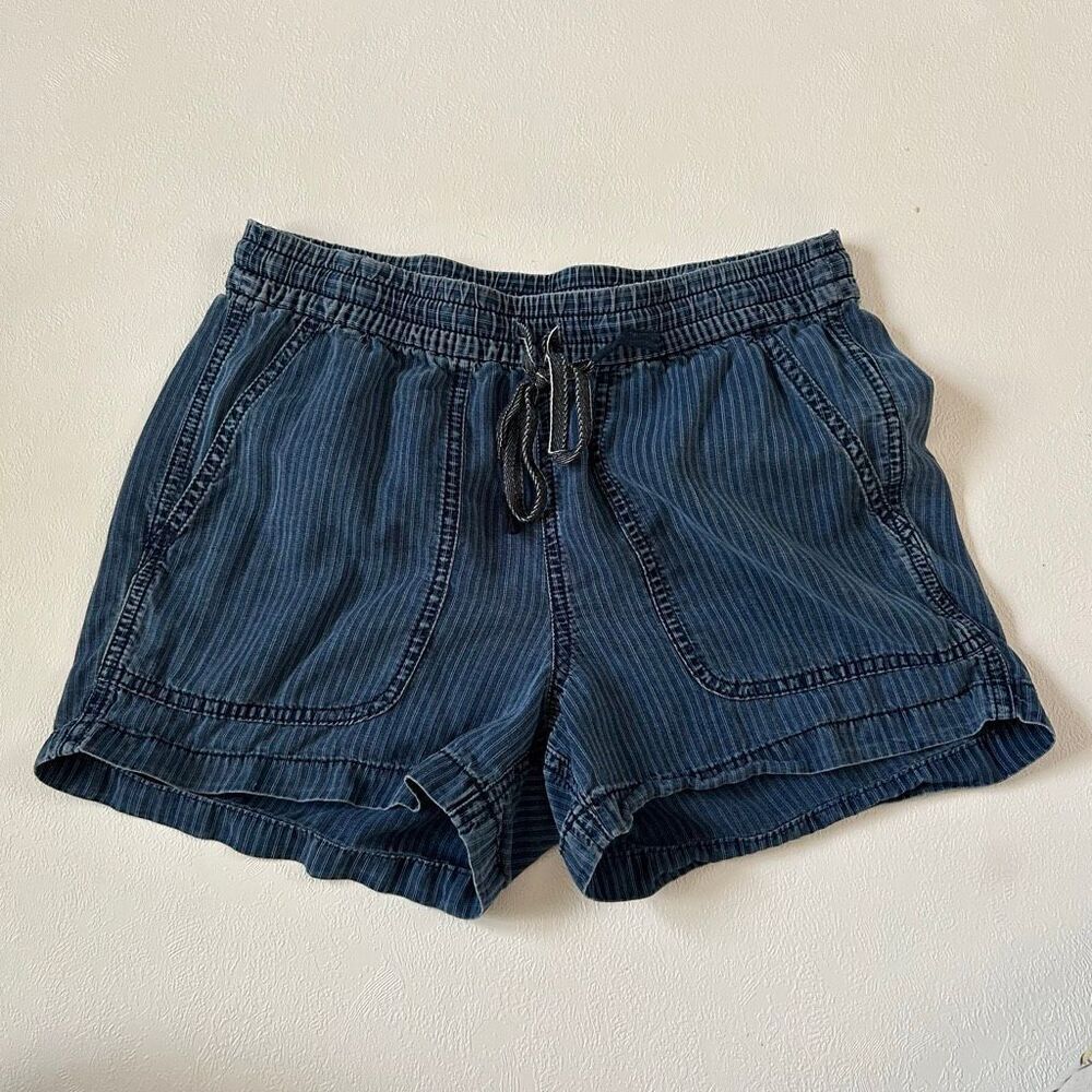 J.Crew Denim Striped Shorts XXS Blue Casual Drawstring